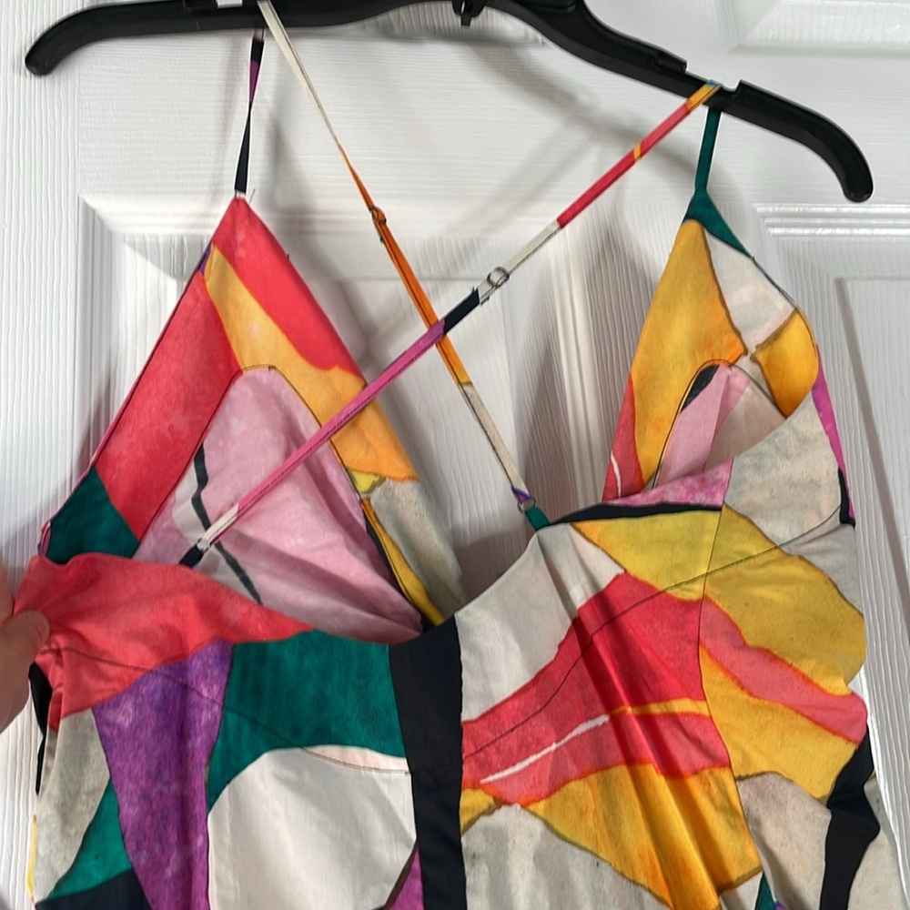 NWT Mara Hoffman abstract print Lolita tie front maxi dress - Picture 5 of 7